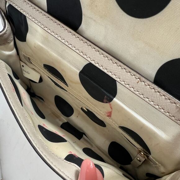 Kate Spade Cedar Street Cali Leather Convertible Cross Body Bag in Crisp Linen - Picture 6 of 9